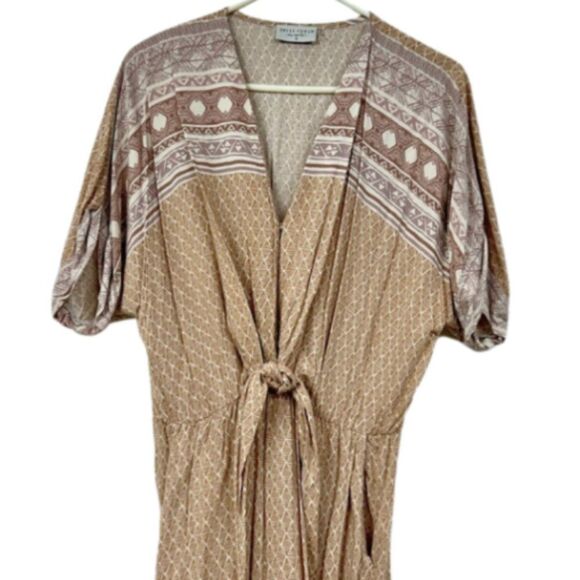 Boho Jumpsuit Dress Forum Printed Tie-Front Wide Leg - Medium - Picture 4 of 6